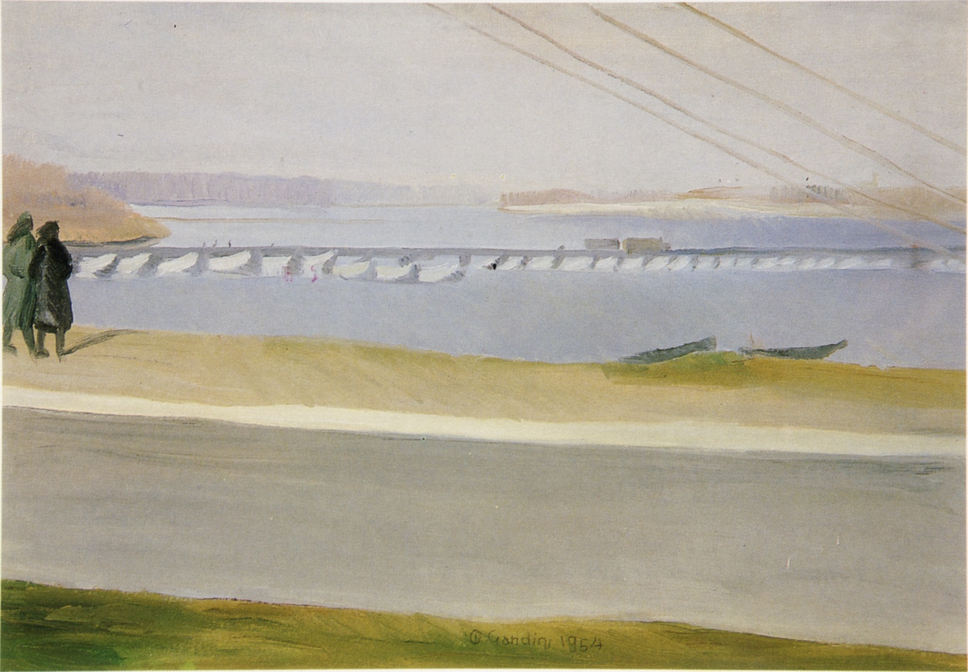 "Il ponte di Boretto" (dipinto), Gandini Gino (1954)
