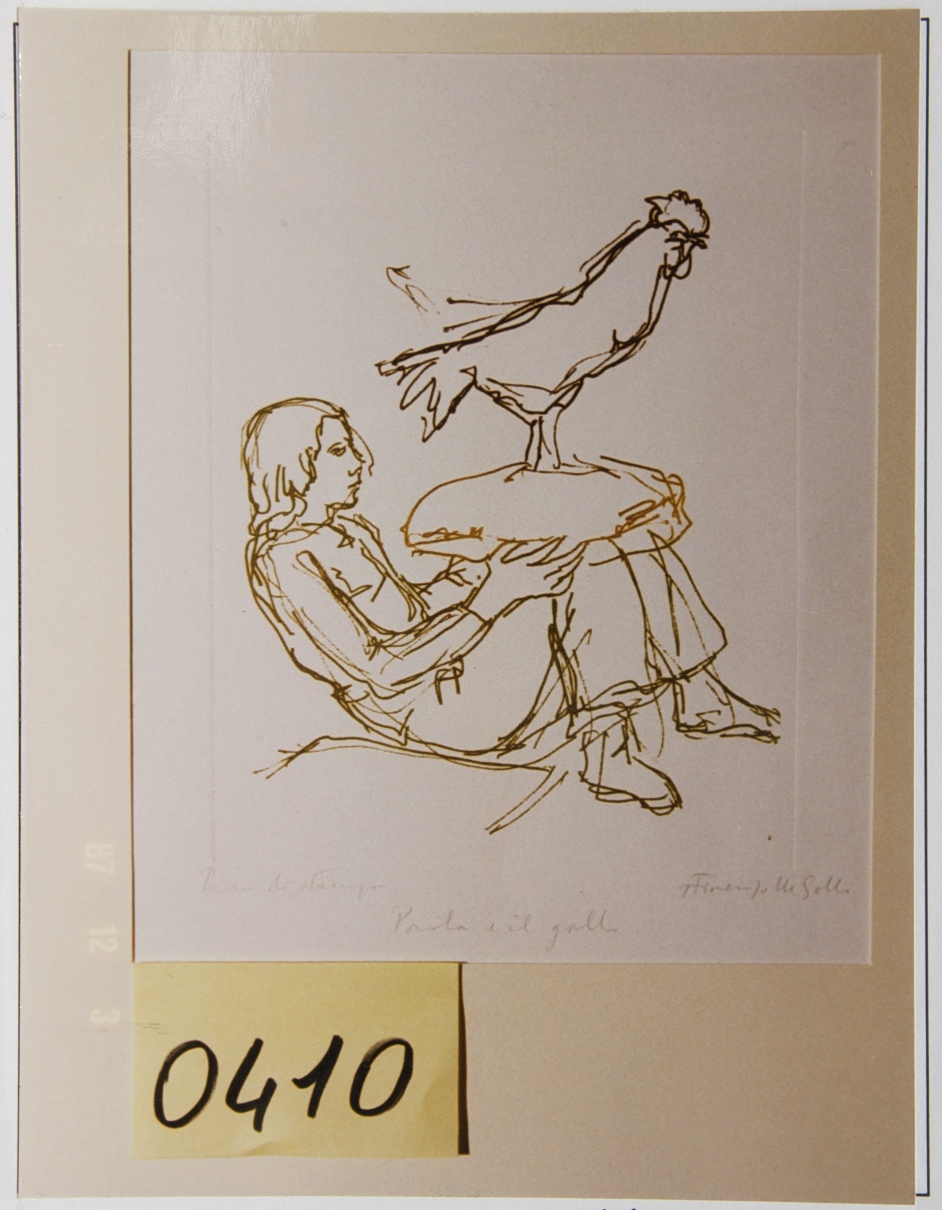 "Paola e il gallo" (disegno), Gobbo Francesco