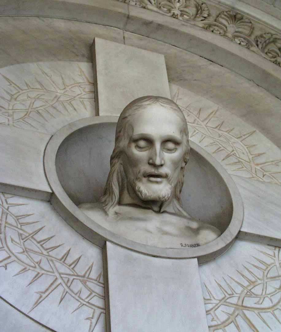 Cristo con capo chino e occhi semichiusi (busto), Franzoni Francesco (1945)