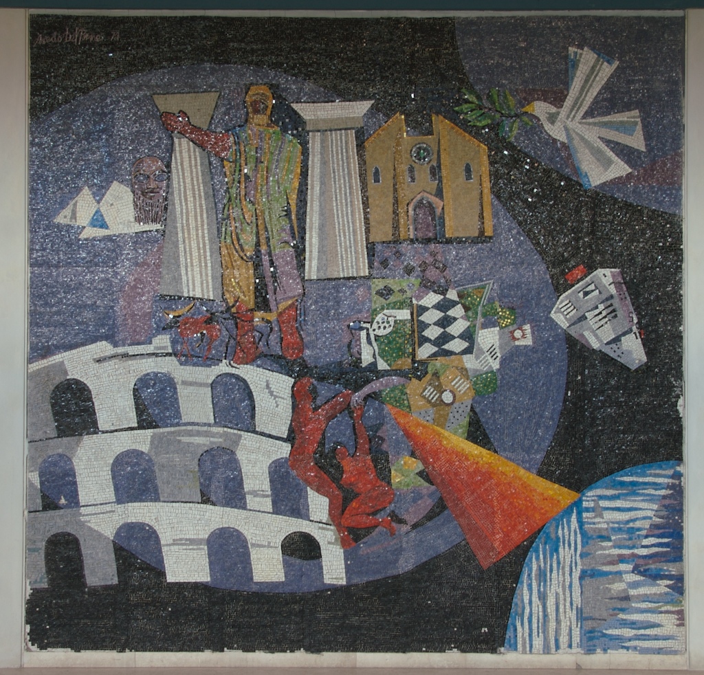 "L’arte delle  grandi civiltà del passato" (mosaico), Del Bene Nedo (1971)