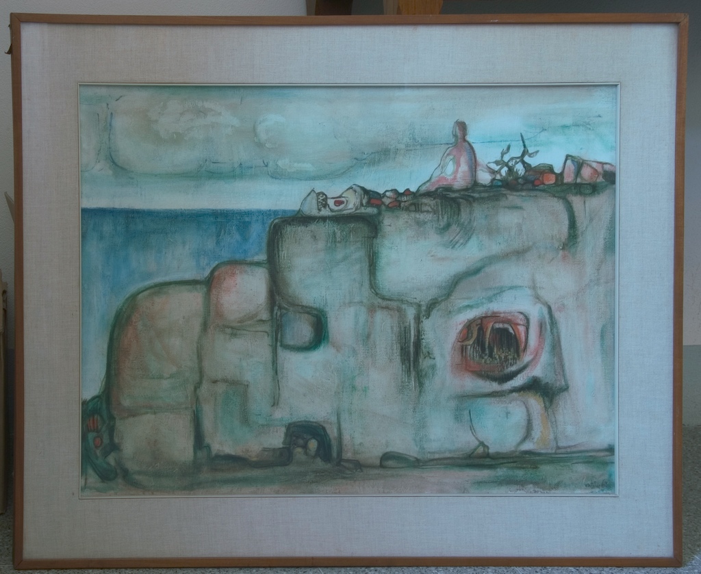 "Uomini e pietre sull’isola" (dipinto), Contini Emilio (1963)