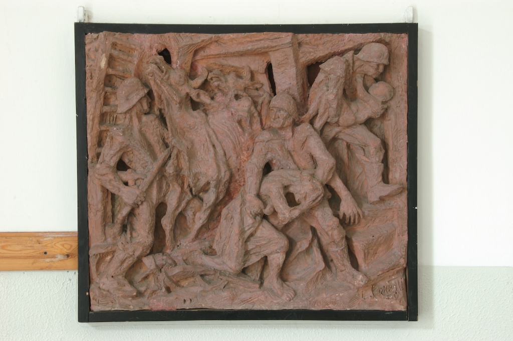 "Incendio nella stalla" (terracotta), Ferretti Luigi (1959)