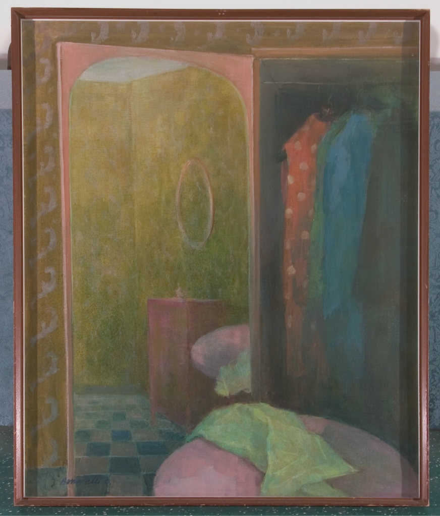 "Guardaroba e specchio" (dipinto), Benevelli Oddino (1958)