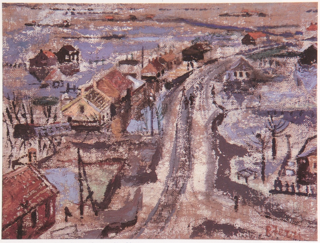 "Villaggio allagato" (dipinto), Ferri Rina (1952)