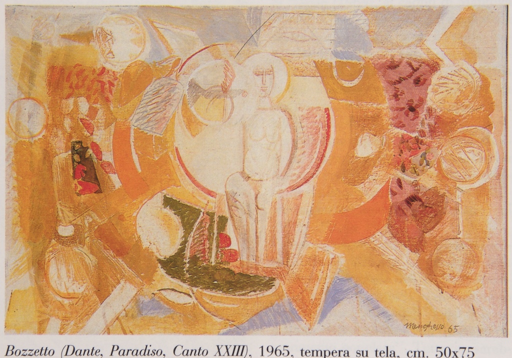 "Bozzetto (Dante, Paradiso, Canto XXIII)" (dipinto), Meneghesso Paolo (1965)