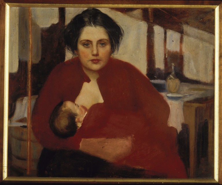 "Bitta che allatta" (dipinto), Baccarini Domenico (1904)