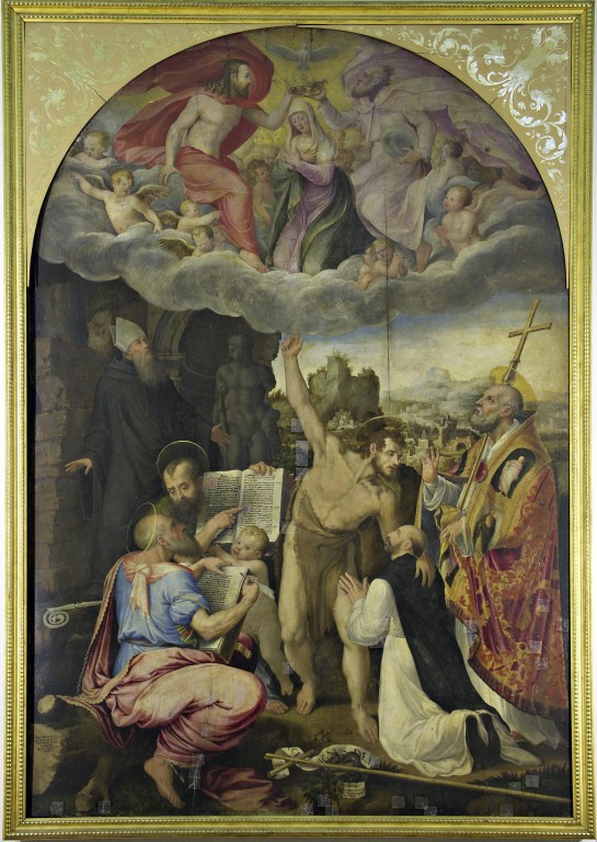 disputa sull'Incoronazione di Maria Vergine (dipinto), Bertucci Jacopo detto Jacopone da Faenza (1565)