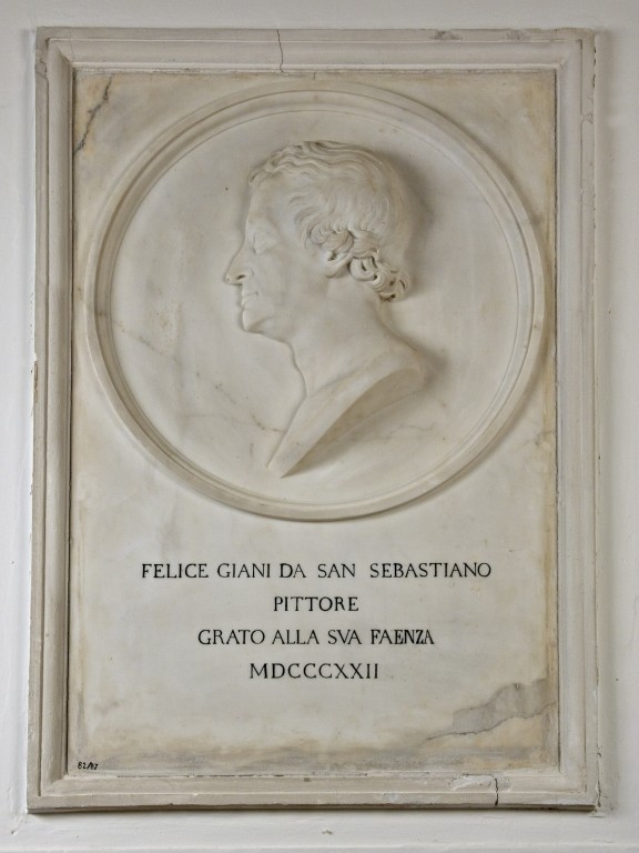 "Ritratto di Felice Giani" (lapide celebrativa), Baruzzi Cincinnato (1822)