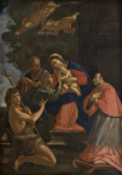 Matrimonio mistico di Santa Caterina d'Alessandria alla presenza di San Carlo Borromeo e San Giovanni Battista